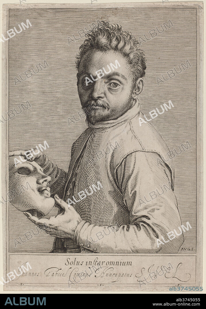 AGOSTINO CARRACCI. Giovanni Gabrielli. Dated: c. 1599. Dimensions: plate: 18.2 x 12.6 cm (7 3/16 x 4 15/16 in.)  sheet: 18.9 x 13.3 cm (7 7/16 x 5 1/4 in.). Medium: engraving on laid paper.