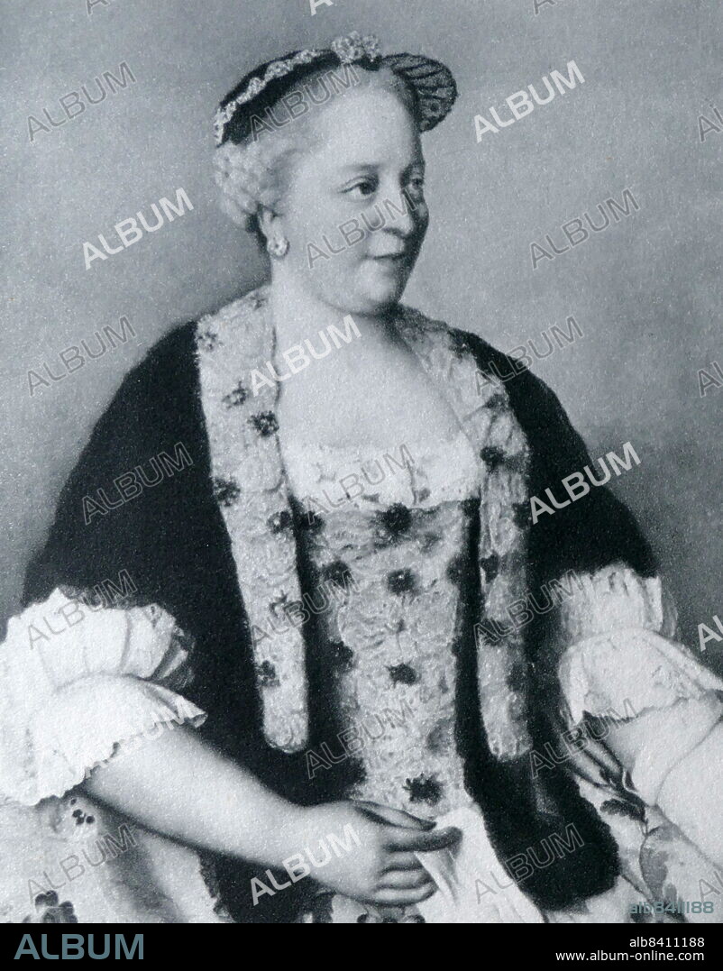 l'Imperatrice Marie Therese d'Autriche by Jean-Etienne Liotard. Marie-Charlotte Louise Joseph Jeanne Antoinette of Austria, known as Marie-Caroline (1752-1814) after her marriage, was an Archduchess of Austria who became Queen of Naples and Sicily in 1768 and remained so until Joseph Bonaparte took power in 1806. Jean-Etienne Liotard (22 December 1702 - 12 June 1789) was a Swiss painter, art connoisseur and dealer.