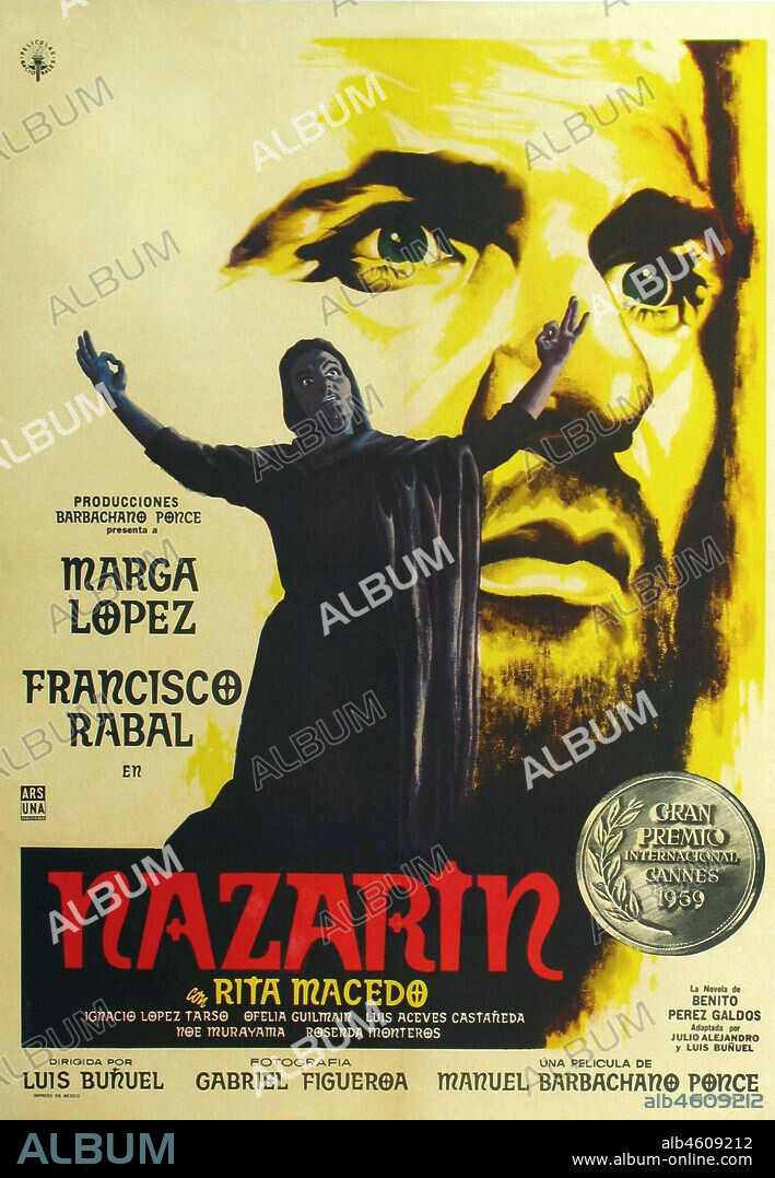 Poster de NAZARIN, 1959, dirigida por LUIS BUÑUEL. Copyright PRODUCCIONES BARBACHANO PONCE.