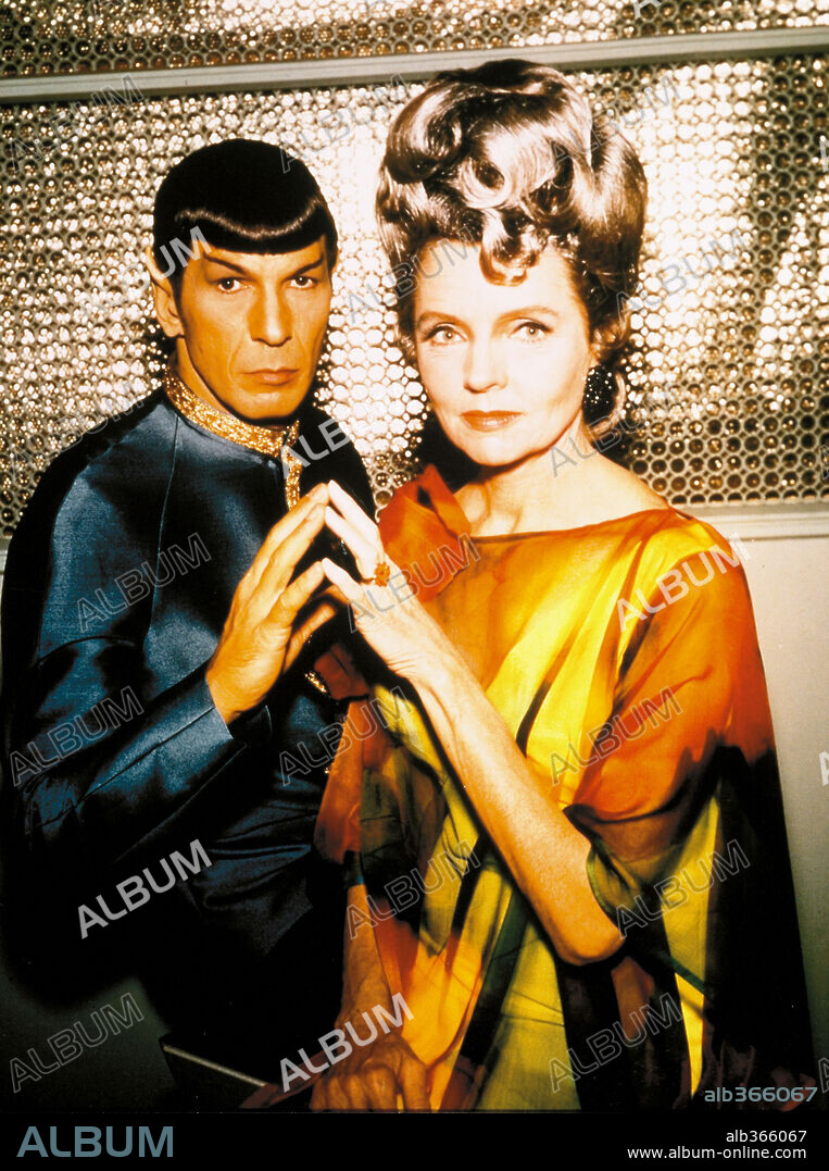 JANE WYATT and LEONARD NIMOY in STAR TREK, 1966. Copyright PARAMOUNT TV.
