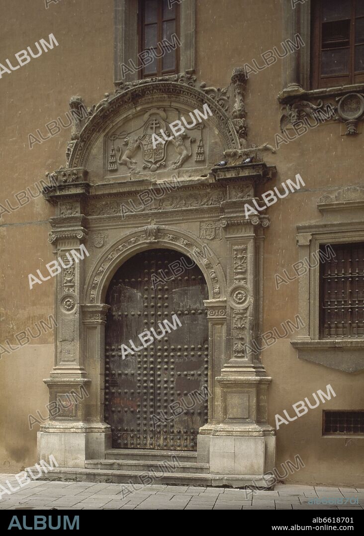 JUAN DE MARQUINA. PORTADA DEL EDIFICIO DE LA CURIA DE GRANADA - 1530 - ESTILO PLATERESCO.