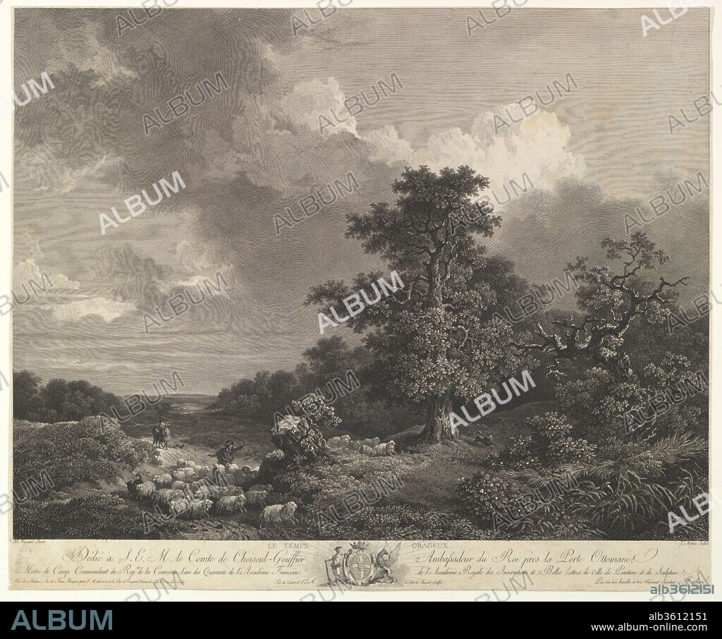Le Temps Orageux. Artist: After Jean Honoré Fragonard (French, Grasse 1732-1806 Paris); Engraved by Jean Mathieu (French, 1732-1806). Dimensions: image: 16 9/16 x 19 13/16 in. (42 x 50.3 cm), trimmed to image. Date: n.d..