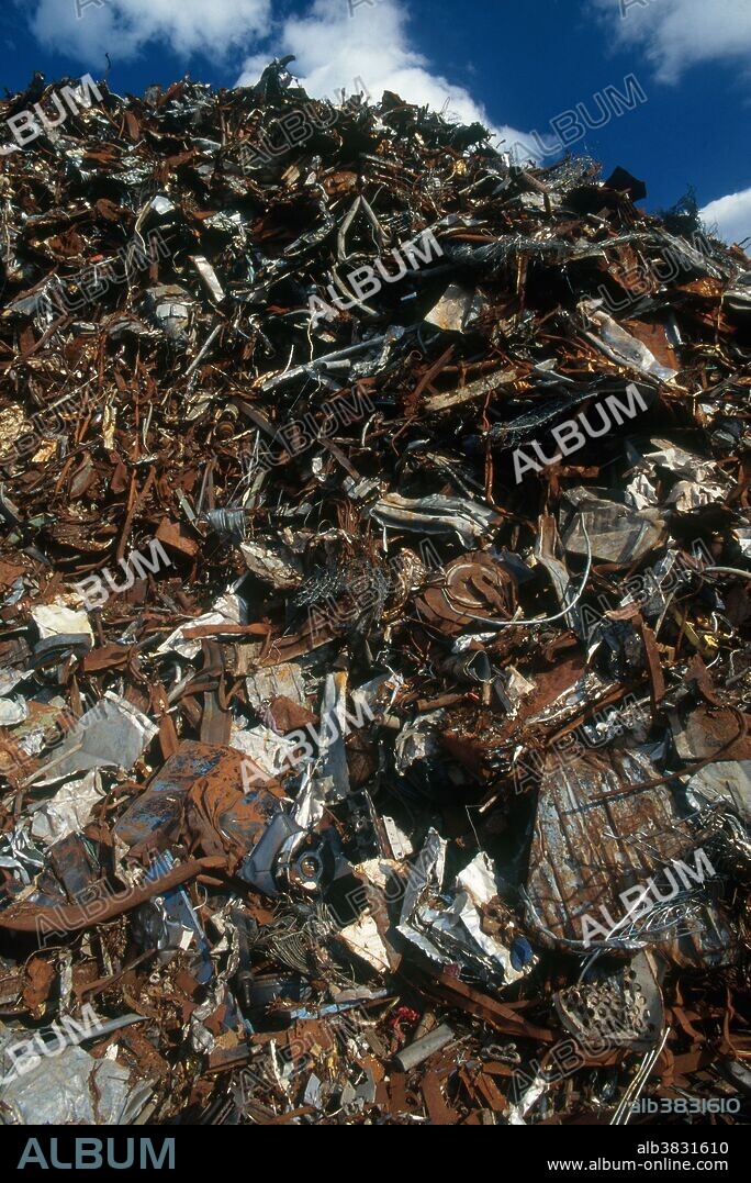 Post-consumer scrap metal recycled to steel mills in Attleboro, Massachusetts.