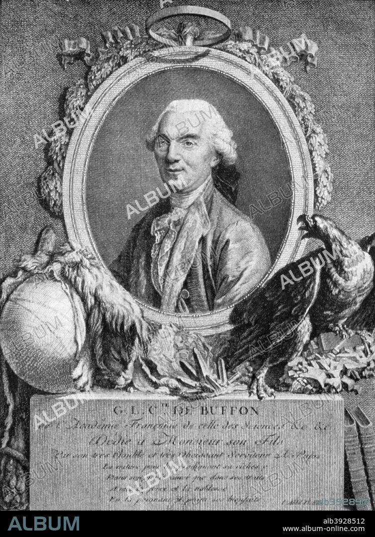 Georges-Louis Leclerc, Comte de Buffon, French naturalist, mathematician, and biologist, 18th century. Portrait of Leclerc (1707-1788) with specimens from the natural world.