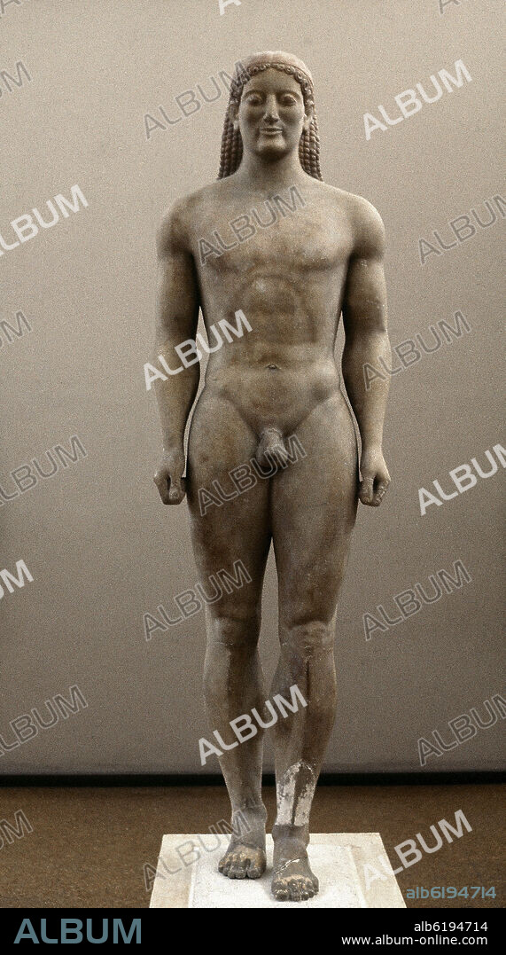 Statue of kouros (detail). Athens, national museum of archaeology.