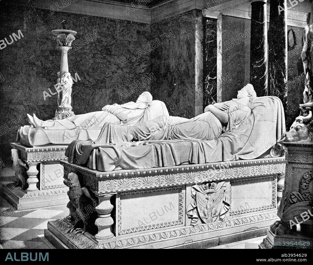 Mausoleum at Charlottenburg, Berlin, Germany, 1893. The tombs of the Prussian King, Frederick William III and his wife, Louise of Mecklenburg-Strelitz. Illustration from Portfolio of Photographs of Famous Cities, Scenes and Paintings, (The Werner Company, Chicago, c1893).