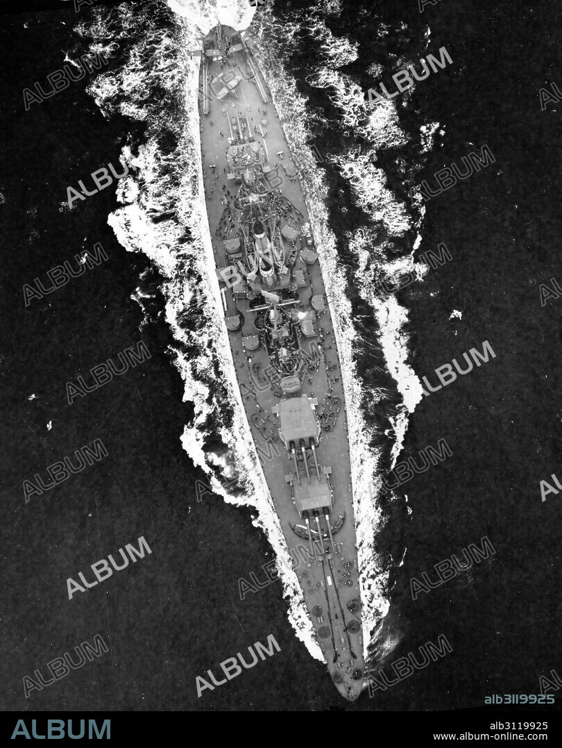 USS North Carolina, off the US east coast, 1942. USS North Carolina (BB-55) was the lead ship of North Carolina-class battleships and the fourth warship in the U.S. Navy to be named in honour of the State of North Carolina. She was the first newly constructed American battleship to enter service during World War II, and took part in every major naval offensive in the Pacific Theatre of Operations; her 15 battle stars made her the most highly decorated American battleship of World War II.