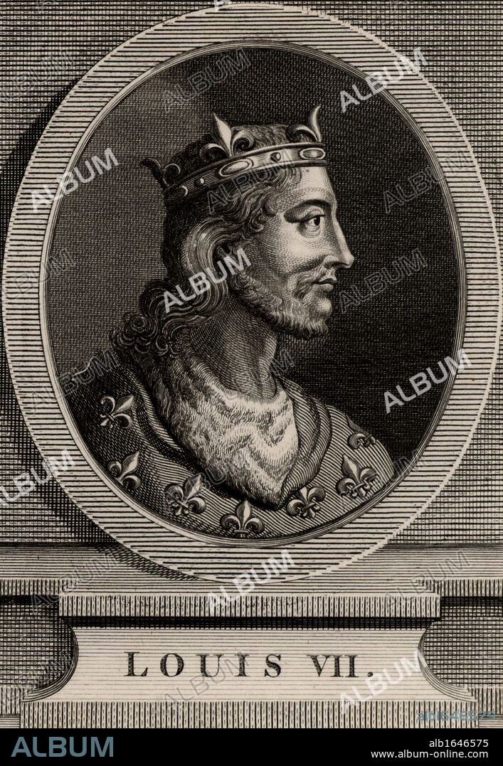 Louis VII (1120-1180) king of France from 1137,  member of the Capetian dynasty and first husband of Eleanor of Aquitaine. The marriage was annulled and Eleanor married Henry of Anjou, later Henry II of England. Copperplate engraving 1793.  (Photo by: Universal History Archive/UIG via Getty Images).