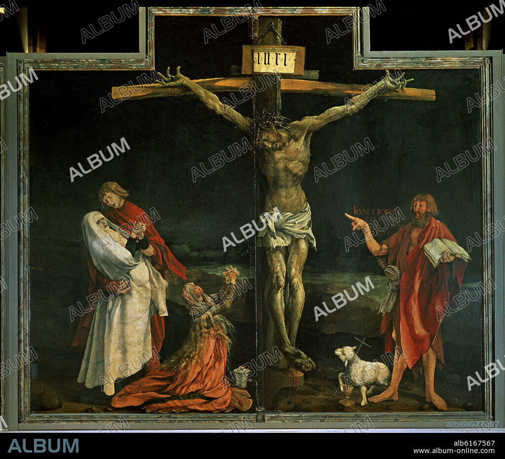 MATTHIAS GRÜNEWALD (1475-1528). RETABLO DE ISENHEIM - DETALLE DE LA CRUCIFIXION - S XVI - RENACIMIENTO ALEMAN.