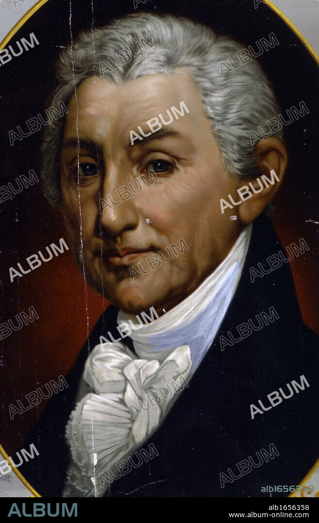 James Monroe (1758-1831) Fifth President of the United States (1817-1825).  Monroe Doctrine was introduced during his administration.  Coloured lithograph c1897.