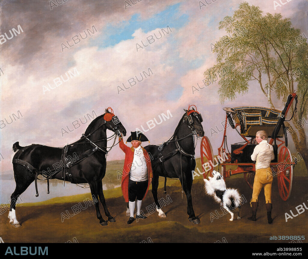 GEORGE STUBBS. The Prince of Wales's Phaeton. Date/Period: 1793. Painting. Oil on canvas. Height: 102 cm (40.1 in); Width: 128.1 cm (50.4 in).