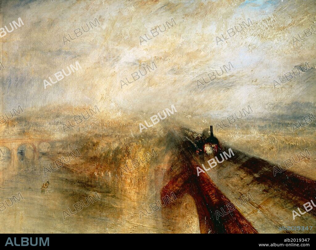 Joseph Mallord William Turner / 'Rain, Steam and Speed (The Great Western Railway)', 1844, Oil on canvas, 91 x 121.8 cm.