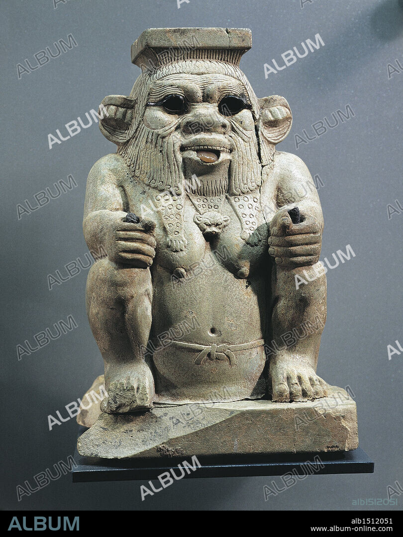 Egyptian civilization. Statue of Bes, protector of childbirth and households, as a dwarf.