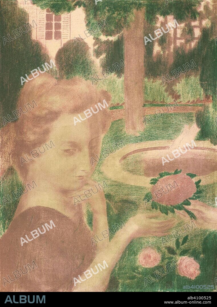 MAURICE DENIS. Morning bouquet, Tears (Le bouquet matinal, les larmes). Dimensions: 53.5 cm x 40.5 cm, 38.3 cm x 28.6 cm.
