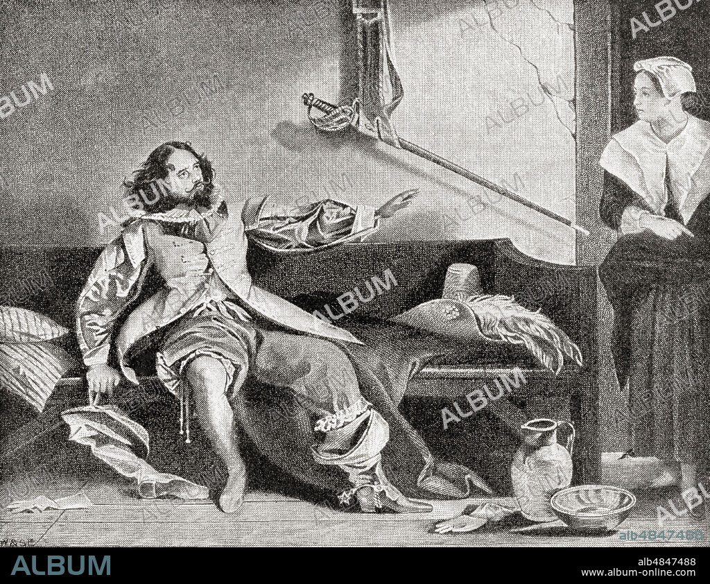 Charles Dickens as Captain Bobadil in the paly by Ben Jonson,  Every Man in his Humour.  Charles John Huffam Dickens, 1812 â€“ 1870.  English writer and social critic of the Victorian era.  From The Strand Magazine, published January to June 1894.