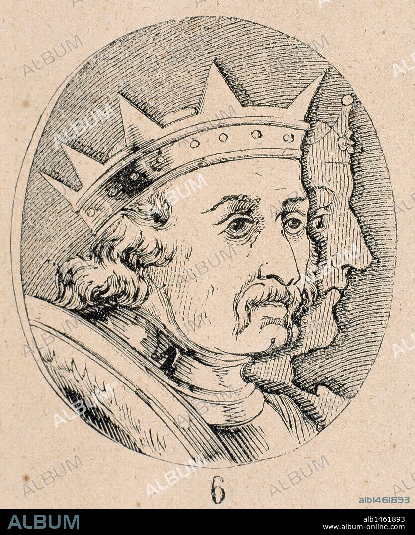 ALFONSO I "el Batallador" (1073-1134). Rey de Aragón, heredero de los reinos de Castilla, León y Galicia. Casado con doña Urraca. Grabado.
