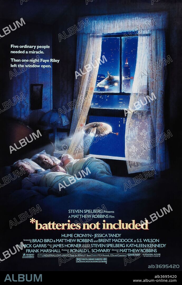 Poster de NUESTROS MARAVILLOSOS ALIADOS, 1987 (BATTERIES NOT INCLUDED), dirigida por MATTHEW ROBBINS. Copyright UNIVERSAL PICTURES.
