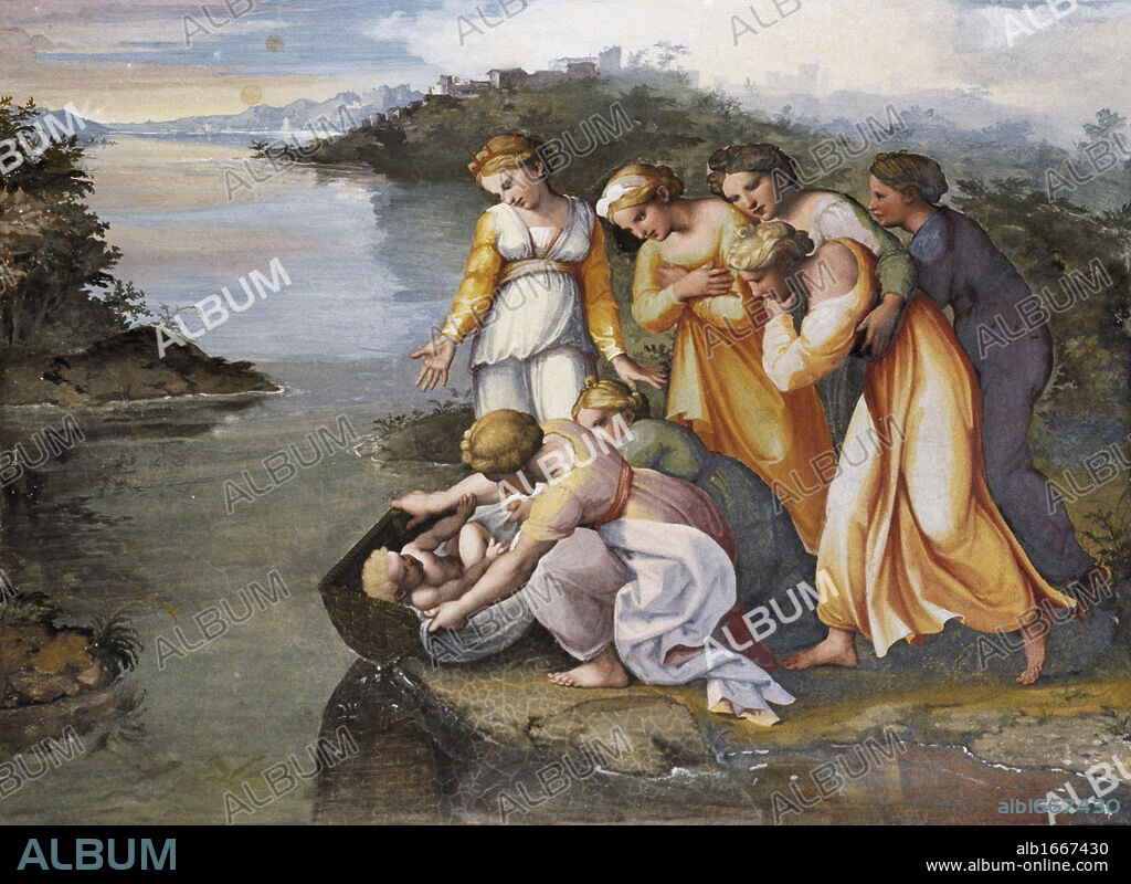 Moses Found in the Bulrushes  Raphael (1483-1520 Italian)  St. Peter's Basilica, The Vatican, Rome.