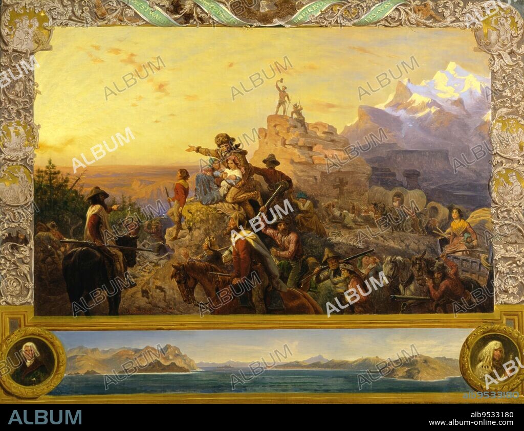 EMANUEL GOTTLIEB LEUTZE. Westward the Course of Empire Takes Its Way (mural study, U.S. Capitol). Date: 1861. oil on canvas.