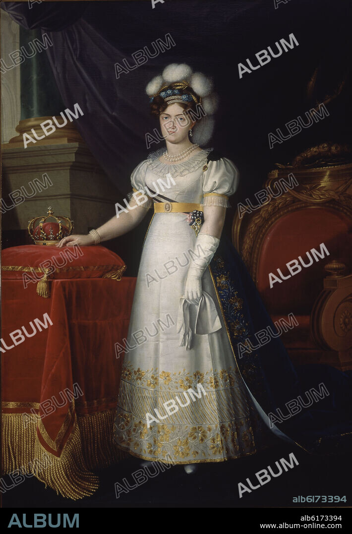 LUIS DE LA CRUZ Y RIOS (1776-1853). LA REINA MARIA JOSEFA AMALIA-TERCERA ESPOSA DE FERNANDO VII.