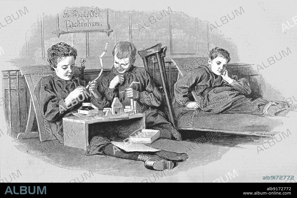 ''The Alexandra Hospital for Children with Hip Disease; The Edinburgh Ward -- Young Convalescents', 1890. From "The Graphic. An Illustrated Weekly Newspaper", Volume 42. July to December, 1890.