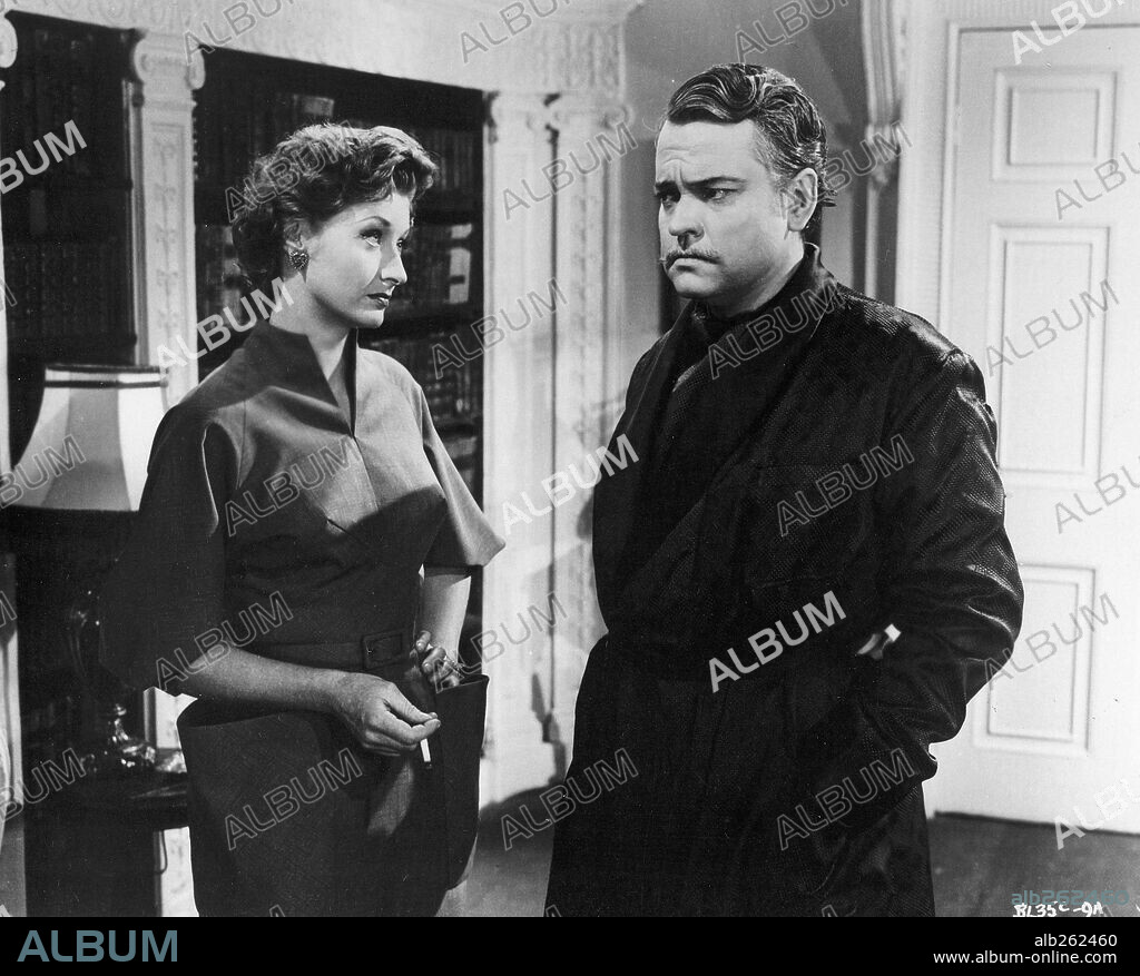 ORSON WELLES in THREE CASES OF MURDER, 1955, directed by DAVID EADY and GEORGE MORE O'FERRAL. Copyright LONDON FILMS/BRITISH LION.