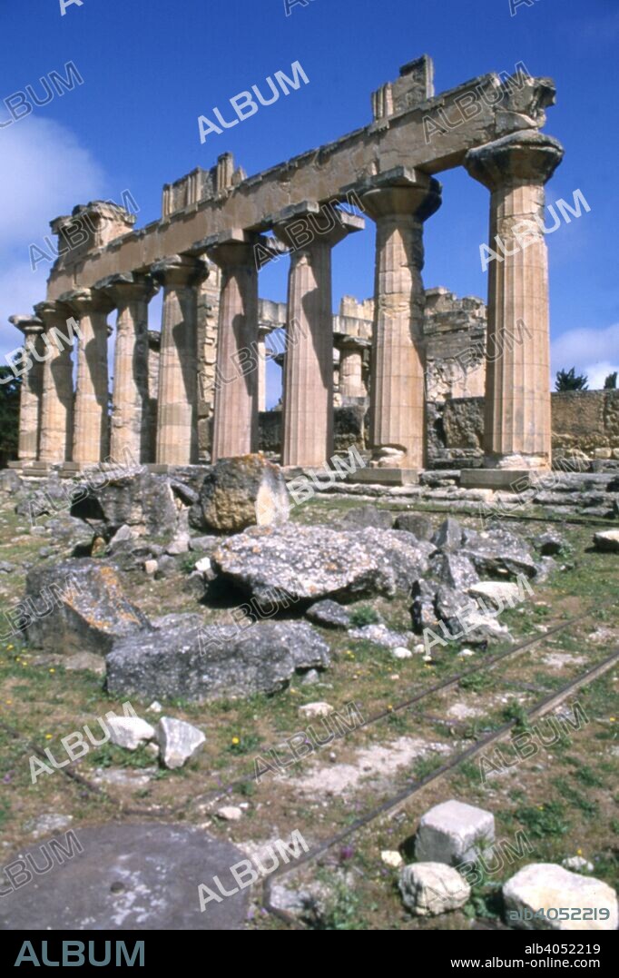 Temple of Zeus, Cyrene, Libya. The ancient Greek city of Cyrene (Cyrenaica) was founded in c630 BC.