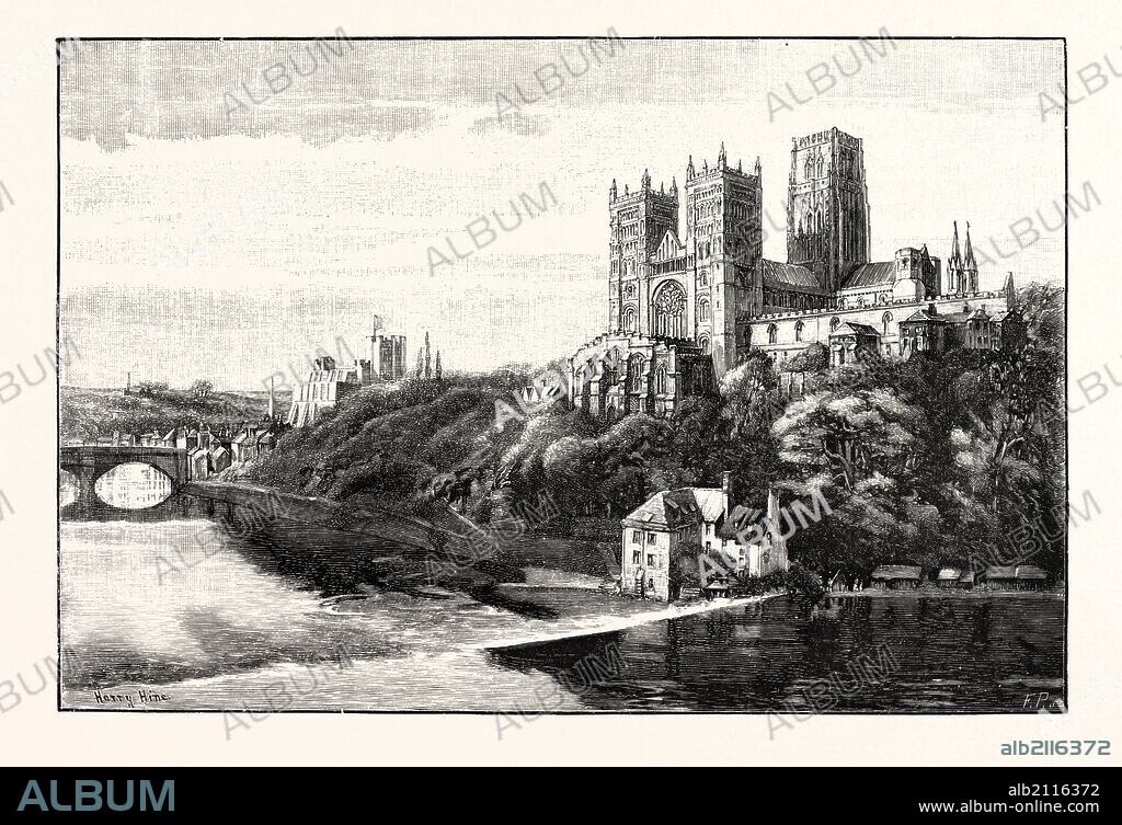 DURHAM CATHEDRAL AND CASTLE, UK. A city in north east England. Durham is well known for its Norman cathedral and 11th-century castle.