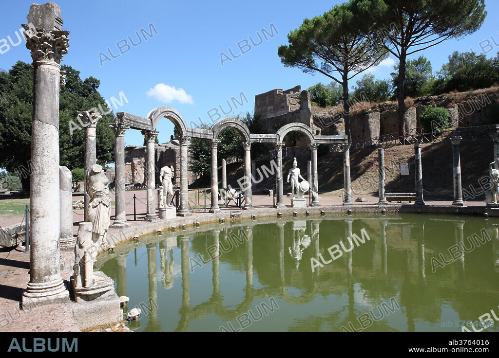 Hadrian's Villa, Canopus Canal, UNESCO World Heritage Site, Tivoli, Rome, Lazio, Italy, Europe.