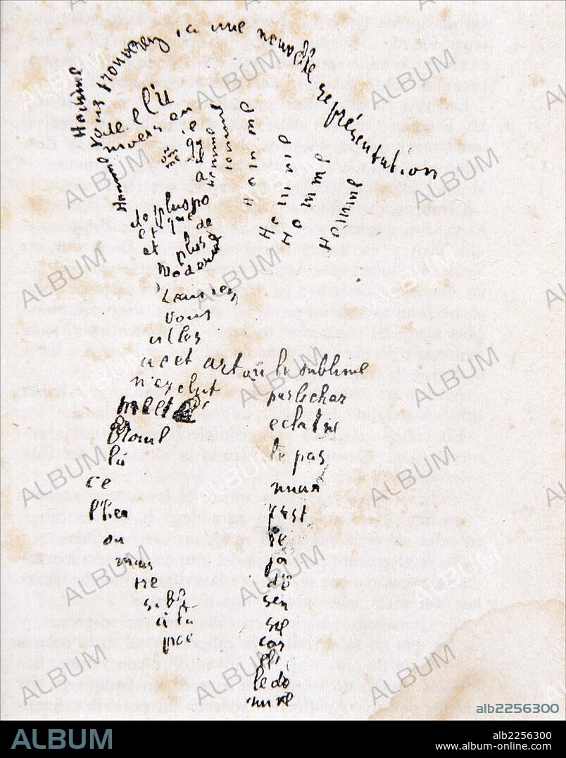 GUILLAUME APOLLINAIRE. APOLLINAIRE , GUILLAUME. ESCRITOR FRANCES. ROMA 1880 - 1918. EL CABALLO. AUTOGRAFO (DETALLE).