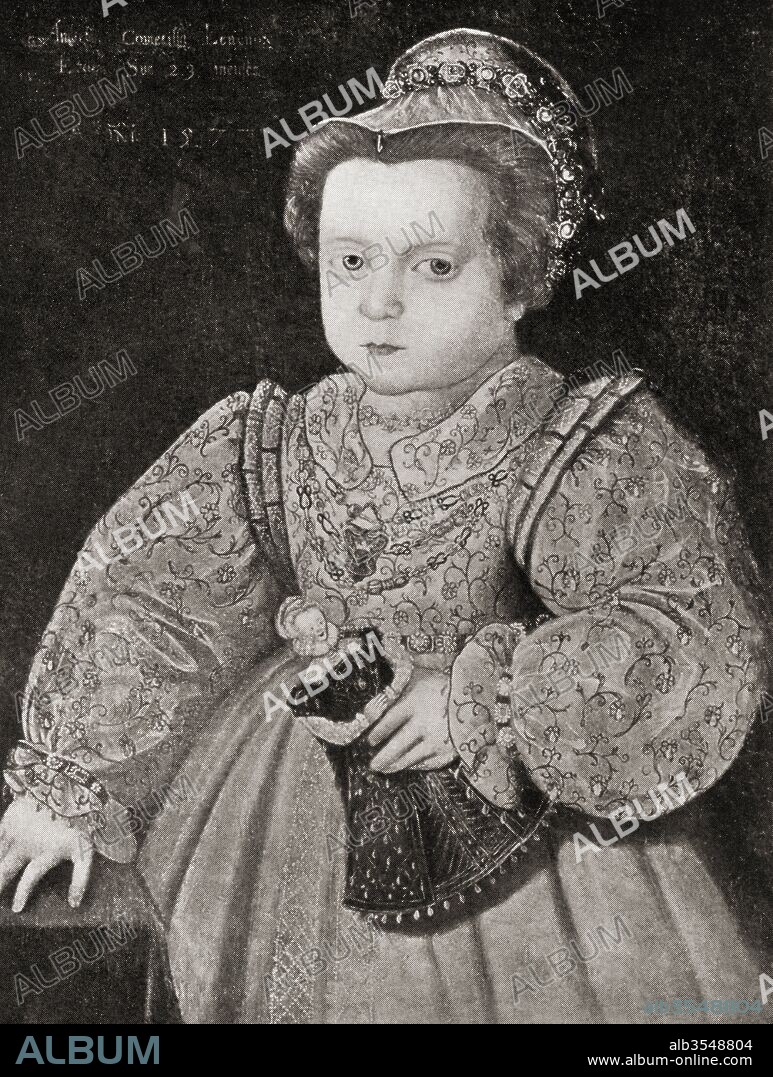 Lady Arbella Stuart, 1575 – 1615. English noblewoman who was for some time considered a possible successor to Queen Elizabeth I of England. Seen here as a child. From The Girl Through the Ages, published 1933.