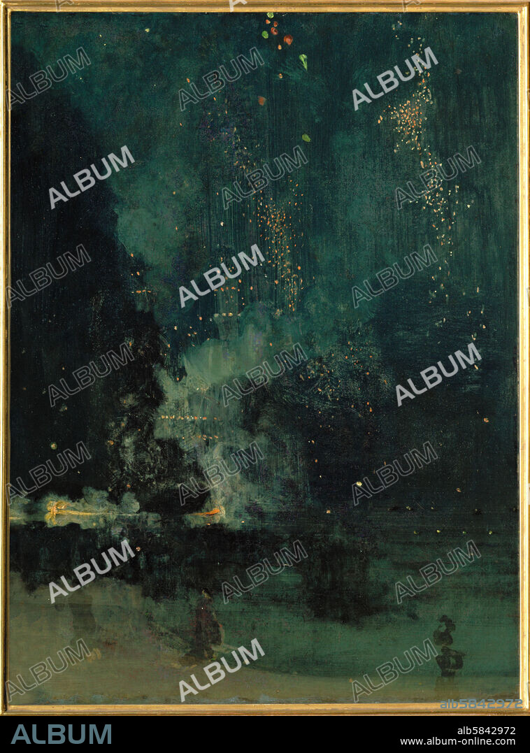 JAMES ABBOTT MCNEILL WHISTLER. Nocturne in Black and Gold-the falling rocket, 1875 Canvas, 60,3 x 46,6 cm.