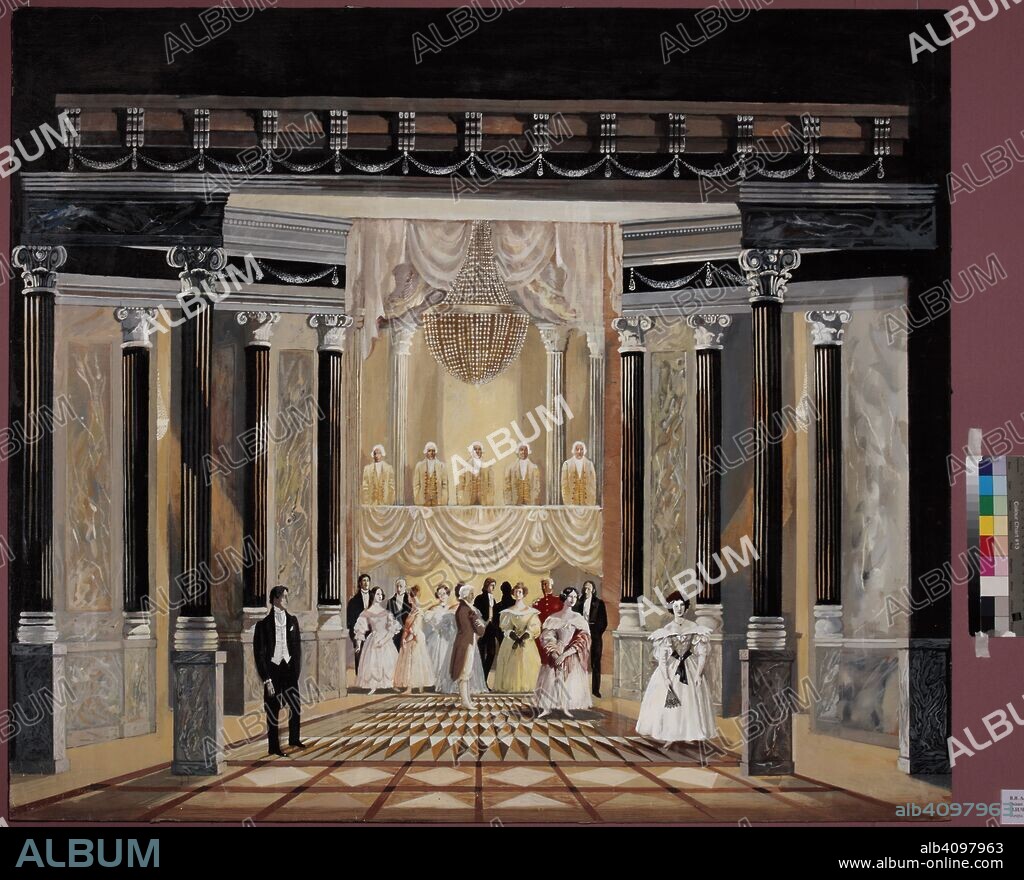 VALERI JAKOVLEVICH LEVENTAL. Stage design for the opera Eugene Onegin by P. Tchaikovsky.