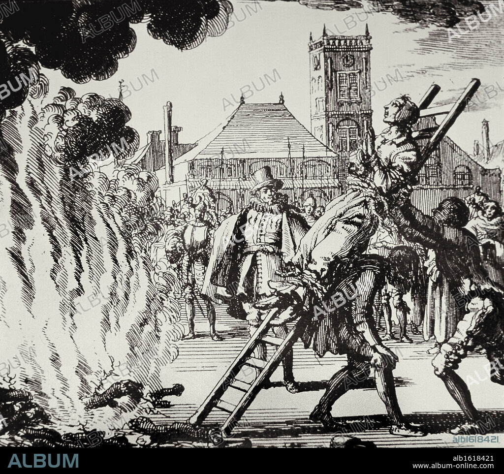 WORLD HISTORY / MISC.. Witch Burning  Artist Unknown.