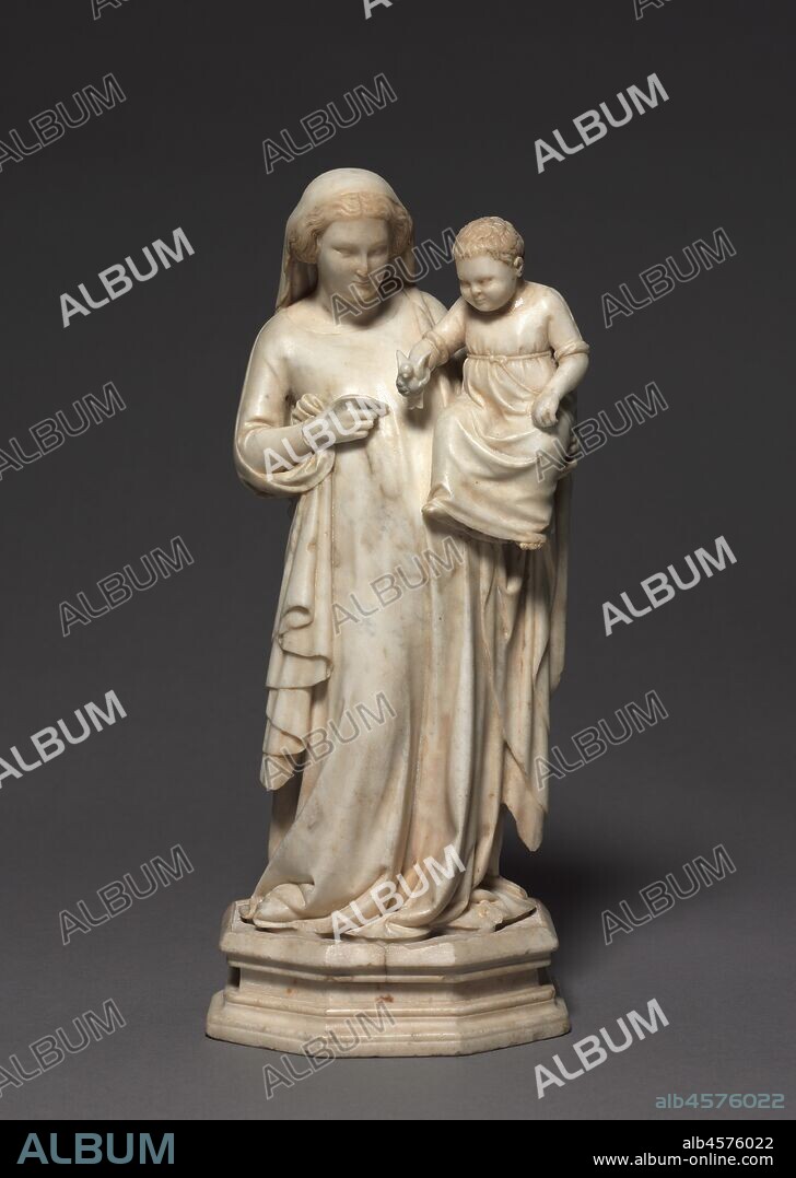 Madonna and Child, c. 1330-1340. One of the most important and beautiful sculptures that still exist by this artist, this work is believed to be the only sculpture by Andrea Pisano in the U. S. The attribution to Pisano is based upon a comparison with his bronze reliefs for the Baptistry doors in Florence, fully documented examples of his work. A large body of other statues and reliefs that were unquestionably produced in Andrea's workshop survive. While his style is based upon sculpture typical to Pisa, with its bulk and sense of drama, Pisano was much influenced by the art of the Florentine painter Giotto (1267-1337) and by French Gothic metal-work. Pisano became Master of Works at Orvieto Cathedral in 1347.