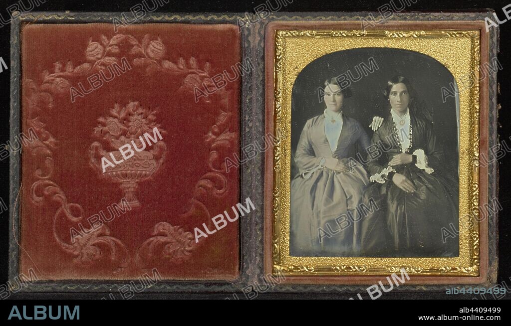 Portrait of Two Women, Unknown, Mexico, about 1850s, Hand-colored daguerreotype.