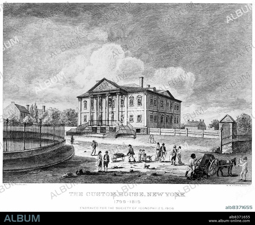The United States Custom House, sometimes referred to as the New York Custom House, was the place where federal customs duties on imported goods were collected in New York City.<br/><br/>. The custom house existed at several locations over the years. From 1790 to 1799, it was at South William Street, opposite Mill Lane, known as 5 Mill Street. From 1799 to 1815, it was in the Government House, roughly on the former site of Fort Amsterdam. From 1842 it was at 26 Wall Street in a new building designed by John Frazee; that building is now Federal Hall National Memorial. From 1862 it was in the Merchant's Exchange Building at 55 Wall Street. In 1907 it moved into a new building, now called the Alexander Hamilton U.S. Custom House, built on the site where Government House sat earlier, on the south side of Bowling Green. In 1973 it moved to 6 World Trade Center, which was destroyed in the September 11, 2001 attacks.<br/><br/>.