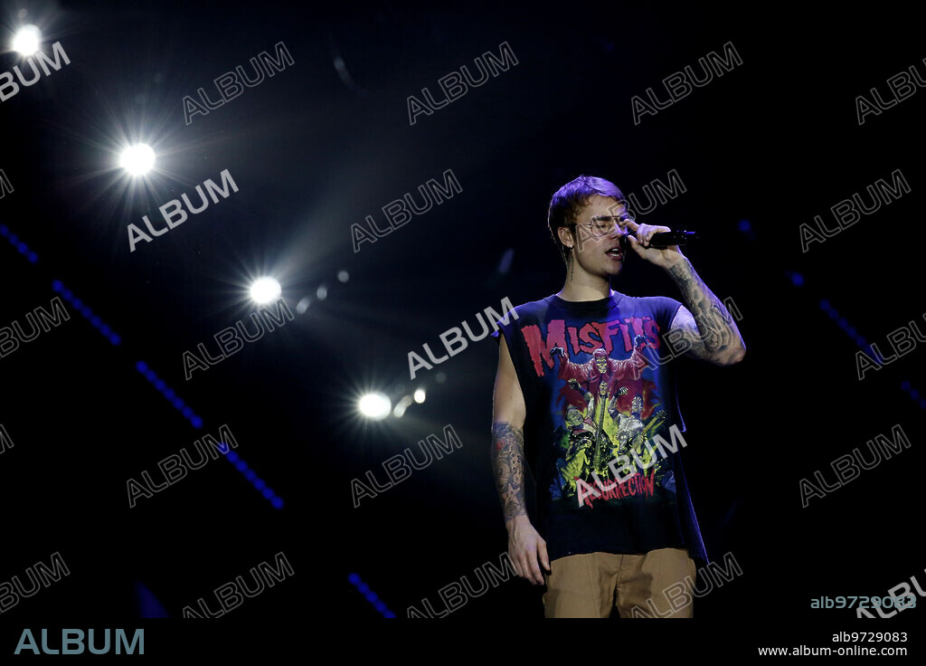 Barcelona, 11/22/2016. Justin Bieber during the concert he offered at the Palau Sant Jordi in Barcelona, as part of his "Purpose World Tour." Photo: Oriol Campuzano ARCHDC.