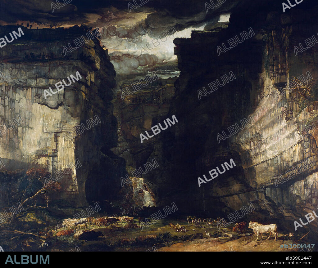 JAMES WARD. Gordale Scar (A View of Gordale, in the Manor of East Malham in Craven, Yorkshire, the Property of Lord Ribblesdale). Date/Period: Ca. 1812. Painting. Oil on canvas. Height: 332.7 cm (10.9 ft); Width: 421.6 cm (13.8 ft).