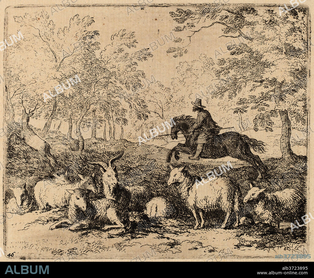 ALLART VAN EVERDINGEN. The Horse Forced to Pursue the Stag. Dated: probably c. 1645/1656. Medium: etching.