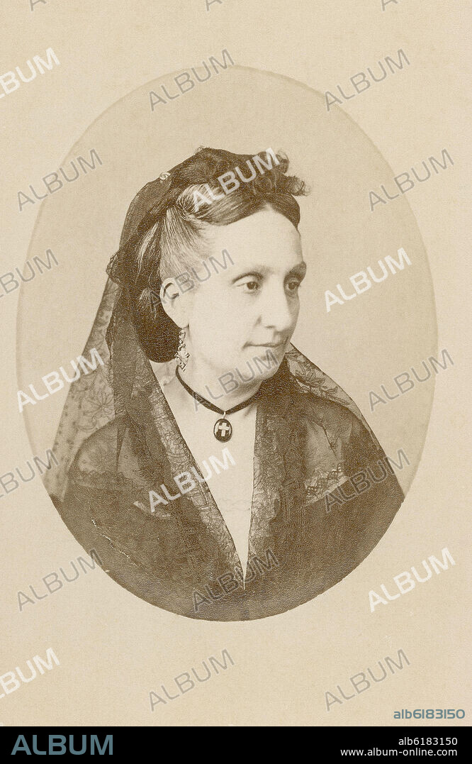 ENRIQUE GODINEZ Y JALON (1825-1875) FOTOGRAFO. MARIA LUISA FERNANDA - DUQUESA DE MONTPENSIER - FOTOGRAFIA EN BLANCO Y NEGRO - S XIX.