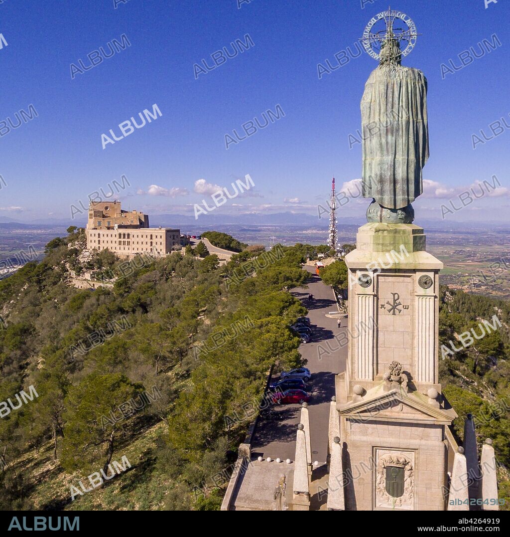 monumento a Cristo Rey, 1934, Santuario de Sant Salvador, Felanitx, Mallorca, balearic islands, Spain.