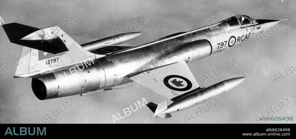Supersonic aircraft Lockheed-Starfighter CF 104 of the Canadian Air Force in 1963. 1963