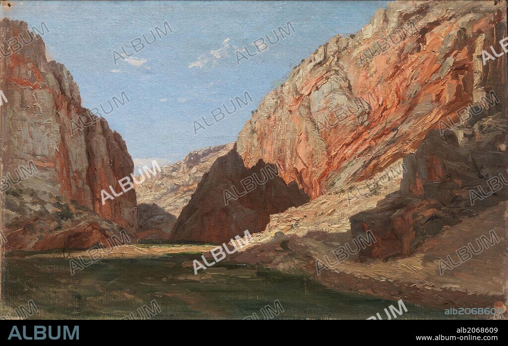 Carlos de Haes / 'Desfiladero (Jaraba de Aragón)', Hacia 1872, Escuela Española, Óleo sobre Lienzo, 39 cm x 60 cm, P04055.