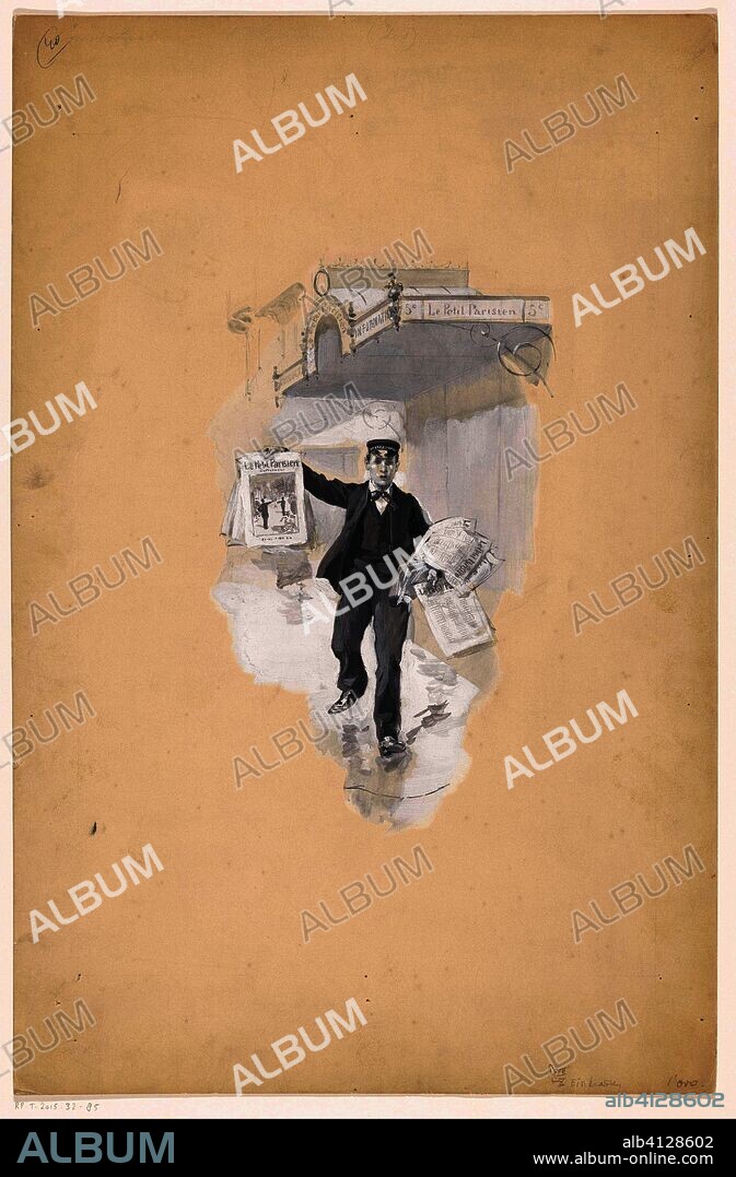 Young newspaper deliverer. Draughtsman: anonymous. Dating: 1876 - c. 1900. Measurements: h 478 mm × w 311 mm.