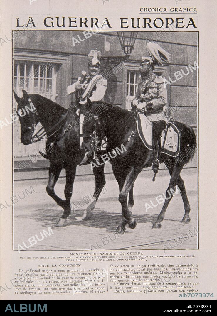 REVISTA BLANCO Y NEGRO - EL EMPERADOR DE ALEMANIA JUNTO A JORGE V DE INGLATERRA.