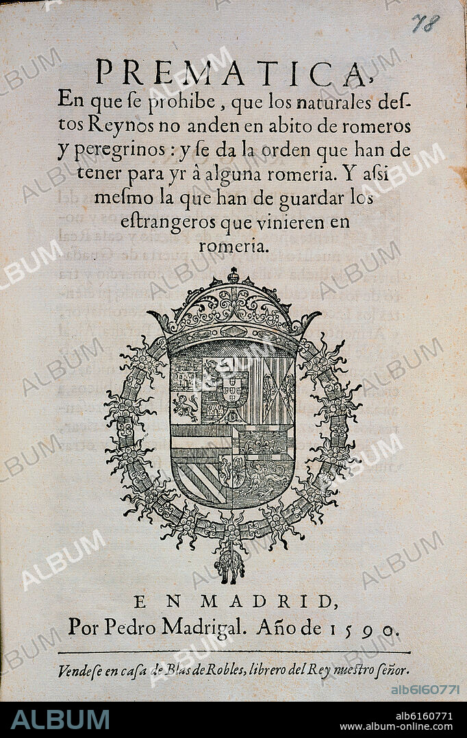 PRAGMATICA DE FELIPE II 1590 - PAG 78.