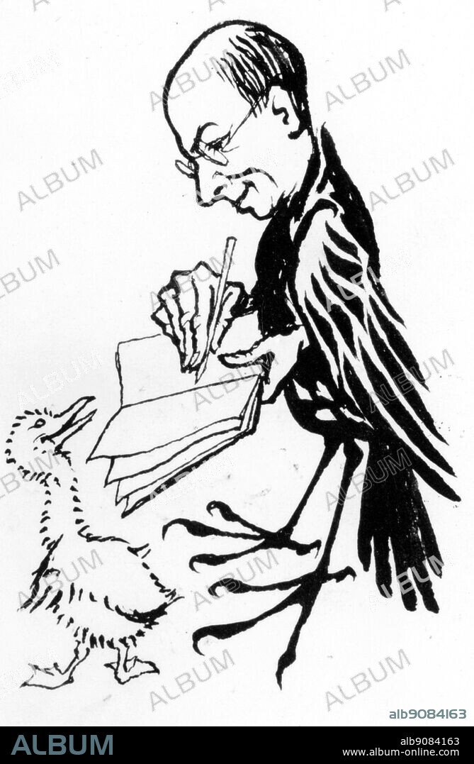 Self caricature from The Arthur Rackham Fairy Tale Book, 1933. Arthur Rackham (1867-1939) was a prolific British book illustrator.