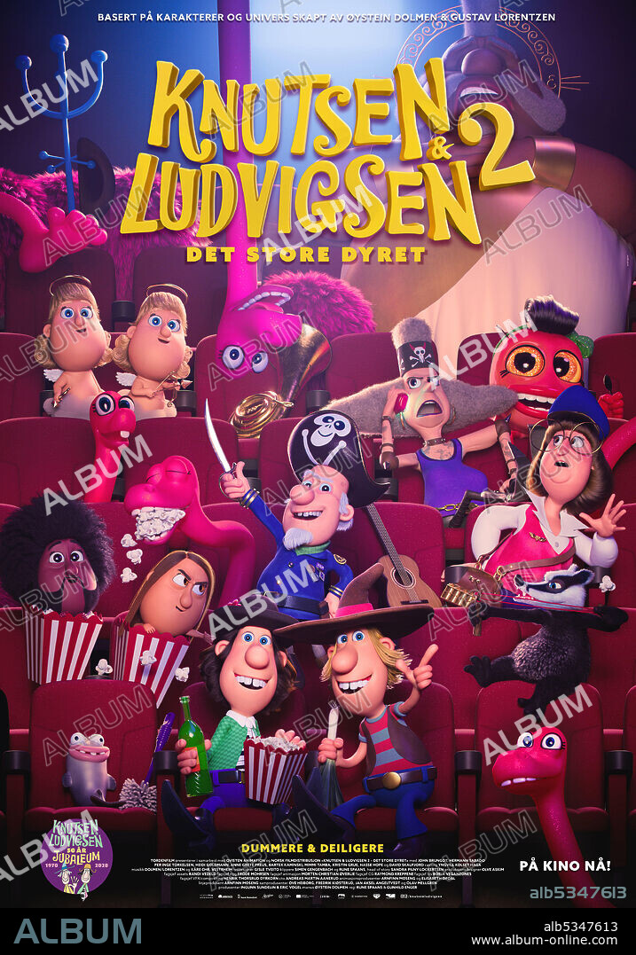 Poster de DOS COLEGAS Y LA GRAN BESTIA, 2020 (KNUTSEN & LUDVIGSEN 2-DET STORE DYRET), dirigida por GUNHILD ENGER y RUNE SPAANS. Copyright Qvisten Animation.
