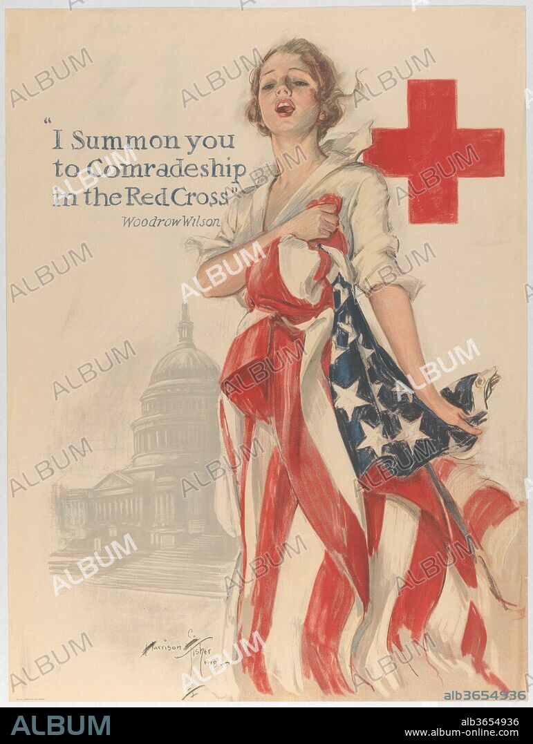 I Summon You to Comradeship in the Red Cross. Artist: Harrison Fisher (American, Brooklyn, New York 1877-1934 New York). Dimensions: sheet: 40 1/16 x 29 15/16 in. (101.8 x 76.1 cm). Date: 1918.
